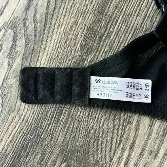 Wacoal Bra Black La Femme Contour Bra Size 34D Adjustable Straps Smooth Contour - Picture 8 of 10